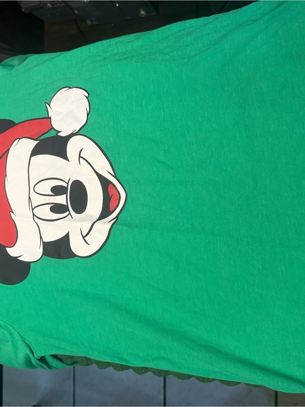 Disney Green Mickey Mouse Christmas Tee
